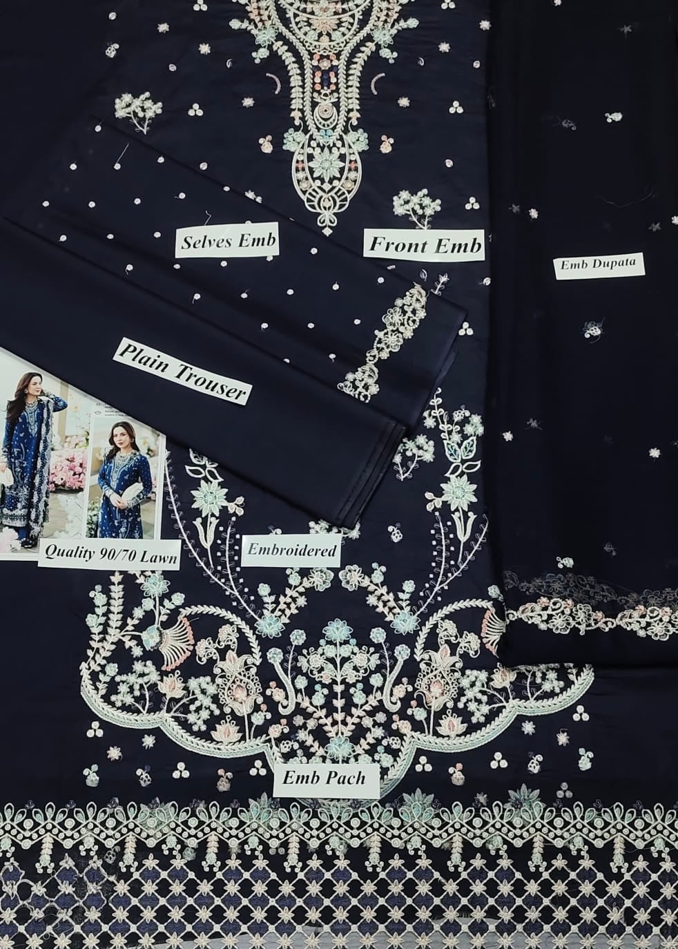 Qalamkar : Lawn 3pc